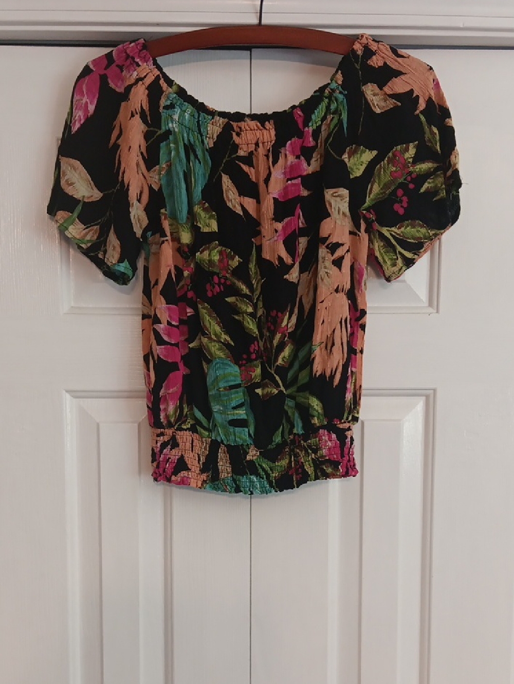 Rachel Roy Floral Off-shoulder Shirt, Size Large